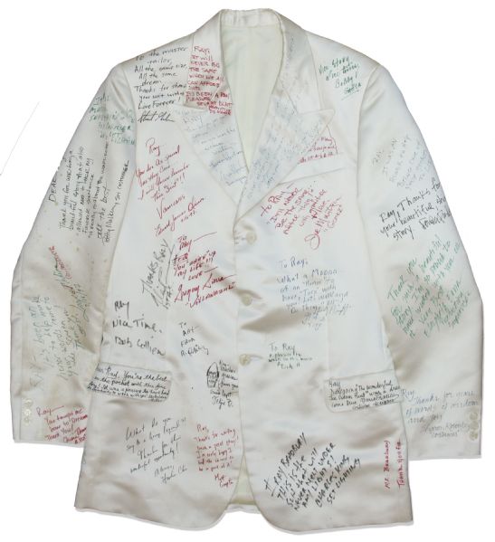 Ray Bradbury Personally Owned Suit From ''The Wonderful Ice Cream Suit'' -- Signed by Cast & Crew -- Accompanied by Two Copies of the Script & Framed Poster From the Show