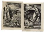 Ray Bradbury Personally Owned Dragon Lithographs Signed by the Artist, Joseph Mugnaini -- From "Age of Fables"