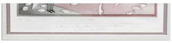 Ray Bradbury Personally Owned Pair of Etchings Signed by the Artist Jean-Michel Folon