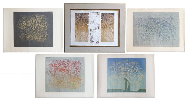 Ray Bradbury Personally Owned Limited Edition Artwork -- Four Pieces by Swiss American Artist Hans Burkhardt