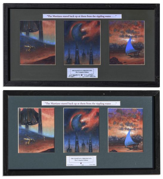 Ray Bradbury Personally Owned Art From ''The Martian Chronicles'' Signed by the Artist & by Bradbury -- Plus an Identical Unsigned Piece