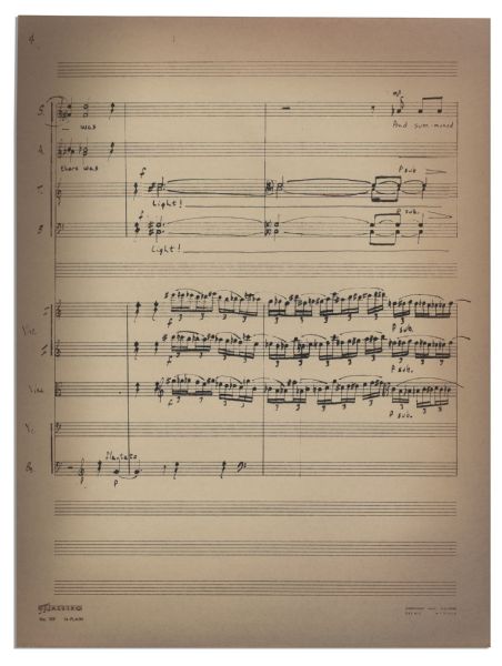 Ray Bradbury Personally Owned Music Sheets of a 1964 Cantata ''Christus Apollo'' -- For Which Bradbury Wrote the Text