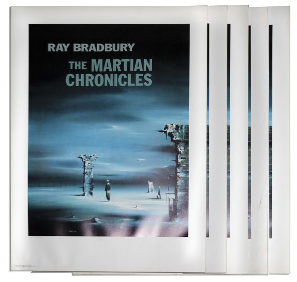 Collection of Five ''Martian Chronicles'' Artist Proofs -- Signed by Ray Bradbury & Robert Watson, The Artist Who Created Cover Art for the Famous Book