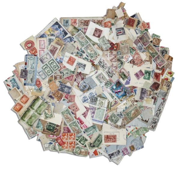Ray Bradbury Personally Owned Collection of Nearly 1,000 Vintage Stamps & Foreign Currency