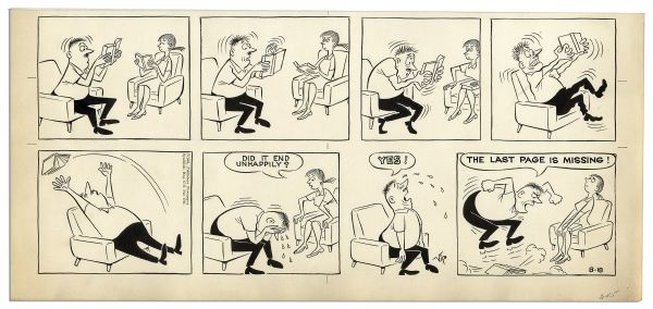 Lot of 8 Pieces of Comic Art -- Tippie, Far Frontier, Sun & Sand, Alley Oop, a Comic by Al Smith & Drawing by Michele -- From Ray Bradbury's Personal Collection