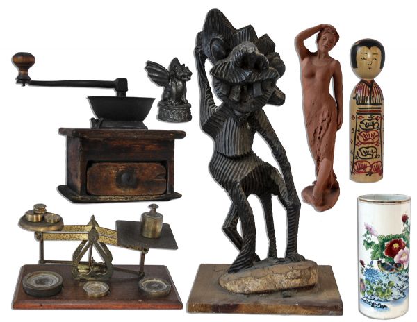 Ray Bradbury Personal Collection of Six Statues & Household Items