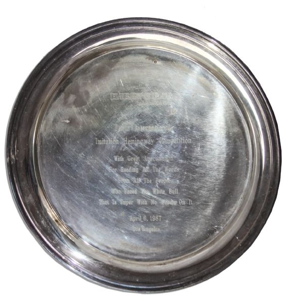 Ray Bradbury Personal Collection of Silver Plates & Dishware -- Including Tiffany Salt Shakers