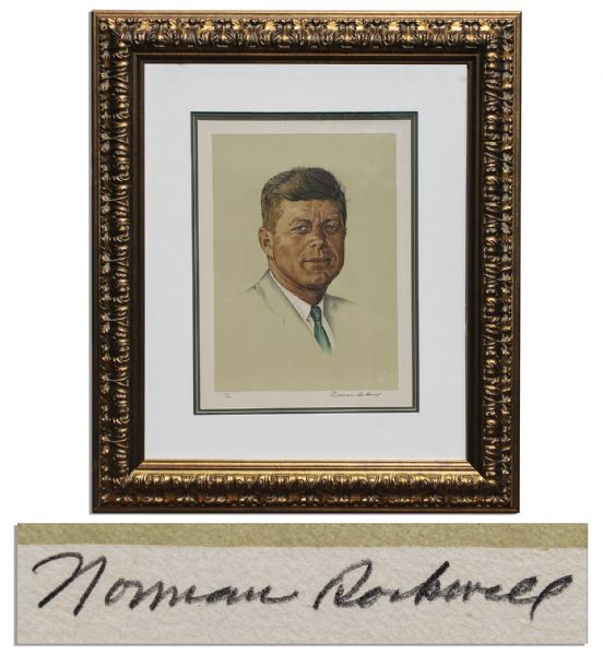 John F. Kennedy's Portrait by Norman Rockwell -- Limited Edition of 200 Is Signed by Rockwell