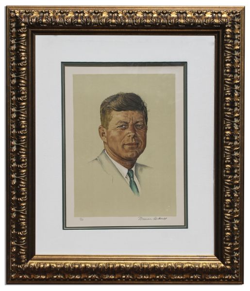 John F. Kennedy's Portrait by Norman Rockwell -- Limited Edition of 200 Is Signed by Rockwell
