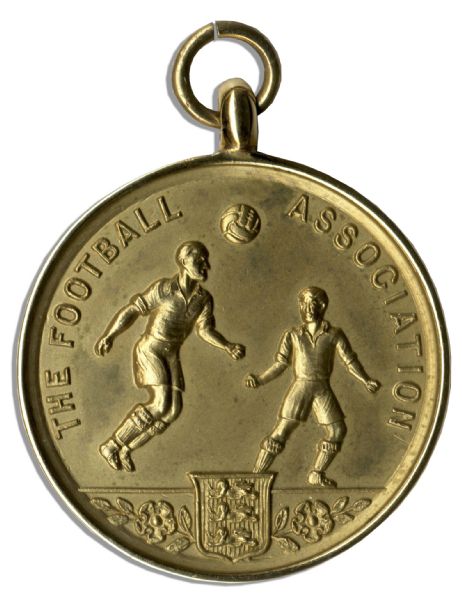 F.A. Challenge Cup Runners-Up Gold Medal Issued to Leeds United -- From the Famous 1973 Final Between Leeds & Sunderland -- With an LOA From Striker Allan Clarke