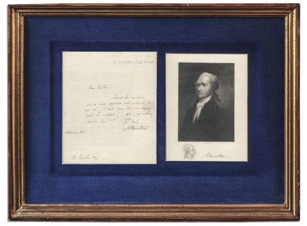 Alexander Hamilton Confidential Letter Signed as Treasury Secretary -- ''...Forward the enclosed with as much expedition...as you can...and say nothing about it...''