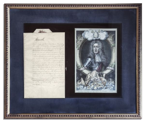 King James II Signed Order to Attend His Coronation -- 1685