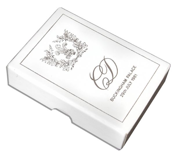 Extremely Rare Prince Charles and Princess Diana Royal Wedding Cake Slice -- Includes Original Presentation Box With Silver Gilt Design