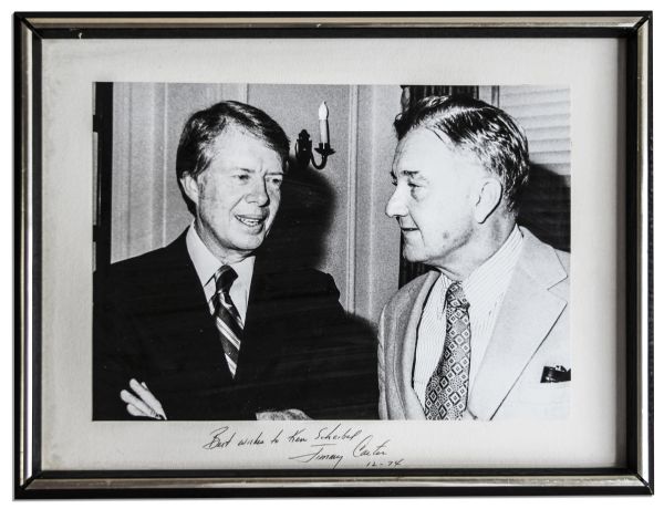 Pair of Presidential Signed Photos -- Jimmy Carter & Lyndon B. Johnson