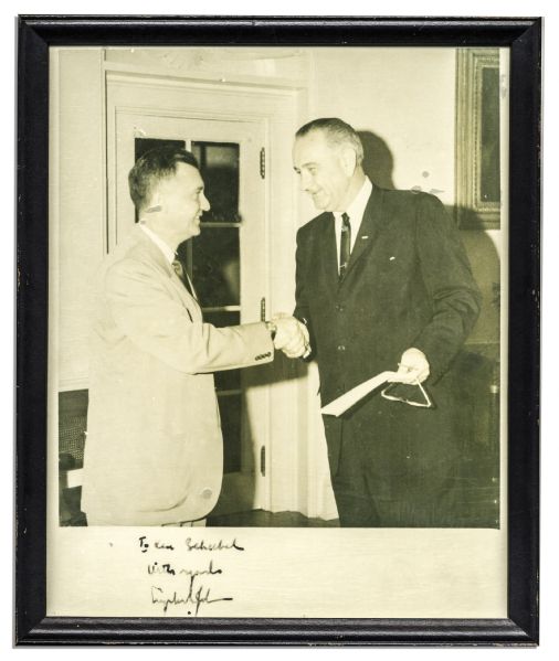 Pair of Presidential Signed Photos -- Jimmy Carter & Lyndon B. Johnson