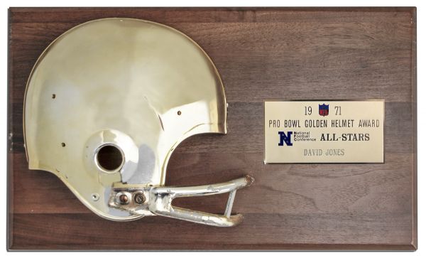 HOFer Deacon Jones' Golden Helmet Award From the 1971 AFC-NFC Pro Bowl