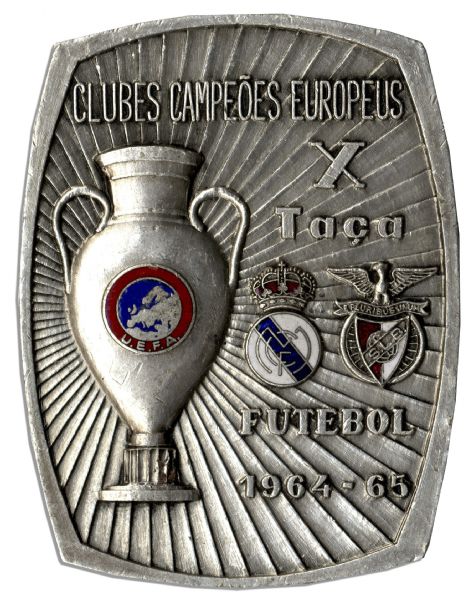 European Cup Football Medal From the 1964-65 Tournament -- Recognizing Quarter-Finalist Squads Real Madrid & Benfica