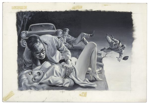 Original Large Painted Illustration Drawn by Comic Book Artist Bill Edwards