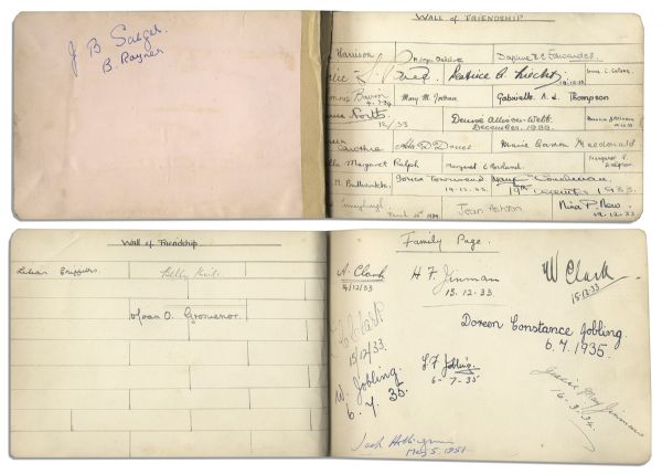 Collection of Nearly 100 Signatures by 1930's Sports Stars -- 1938 Wimbledon & 1934 British Open Golf Championship -- Henry Cotton, Bobby Riggs, Don Budge, Bill Tilden & More