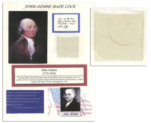 John Adams Strands of Hair Removed at the Time of His Death