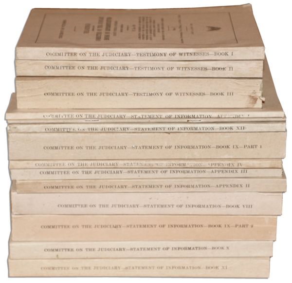 Richard Nixon Impeachment Book Set -- 25 Volume Set Containing Transcripts of the Hearings & a Report Volume in the Case Against the President