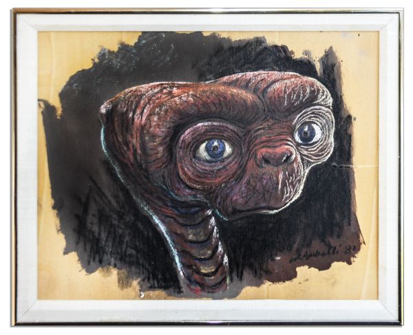 Painting of E.T. by His Creator, Special Effects Artist Carlo Rambaldi -- Rambaldi Won an Oscar for E.T.