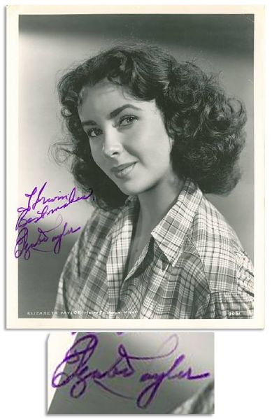 Nice 8'' x 10'' Photo Signed by Elizabeth Taylor -- Depicting the Starlet at a Young Age