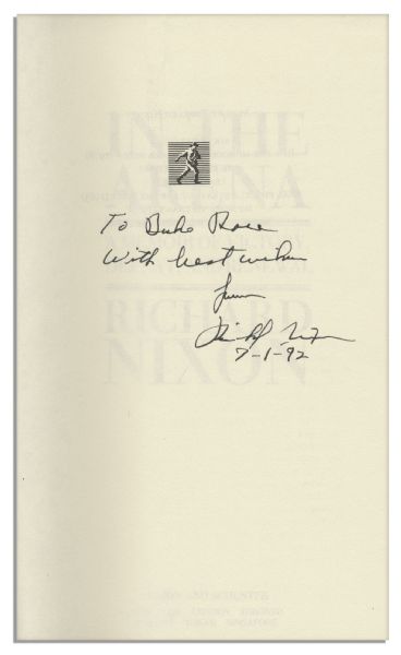 Richard Nixon Signed First Edition of His Book In The Arena