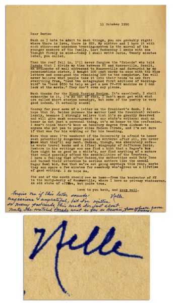 Harper Lee Autograph Note Signed at the Conclusion of a Lengthy Typed Letter Signed -- ''Forgive me if this letter sounds ungracious & ungrateful...'' -- Also With Exceptional Racial Content