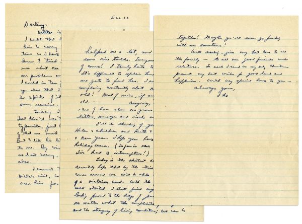 Eisenhower WWII Autograph Letter Signed -- ''...It's difficult to explain how...isolated one gets to feel...I...find myself...looking forward to the days of peace...''