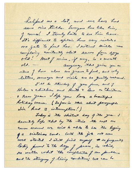 Eisenhower WWII Autograph Letter Signed -- ''...It's difficult to explain how...isolated one gets to feel...I...find myself...looking forward to the days of peace...''