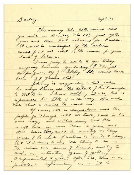 Dwight Eisenhower WWII Autograph Letter Signed to Mamie -- ''...Of course we've changed. How could two people go through what we have...and still believe they could be exactly as they were...''