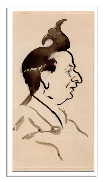 Caricature Drawn by Famed Italian Opera Singer, Enrico Caruso