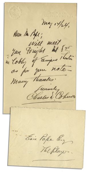 Charles D. Coburn Autograph Letter Signed