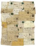 Lot of 26 George Custer Envelopes Made Out in His Hand to his Wife -- Mrs. Genl Custer