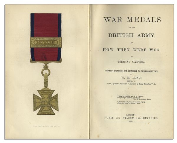 Rare King George V Signed Copy of ''War Medals of the British Army'' -- Inscribed to Prince Francis of Teck