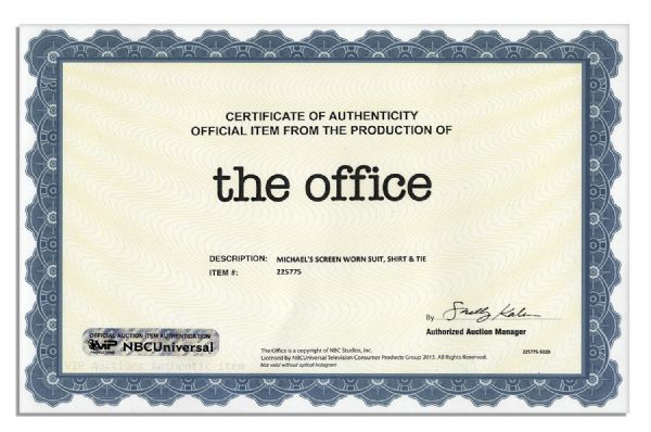 Steve Carell Screen-Worn Business Suit From ''The Office'' -- With a COA From NBC Universal