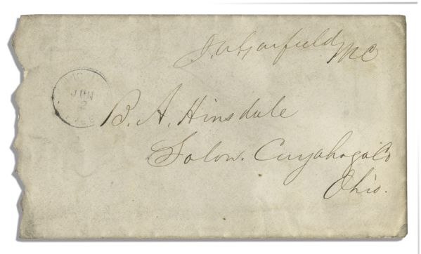Rare James Garfield Free Franked Envelope
