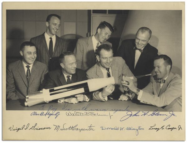 Mercury 7 Signed Photo by All 7 Astronauts -- 10'' x 8''