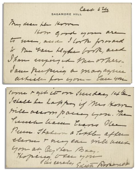 Edith Roosevelt Autograph Letter Signed