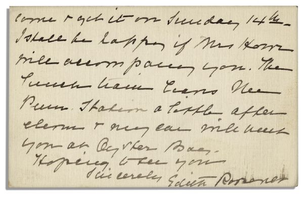 Edith Roosevelt Autograph Letter Signed