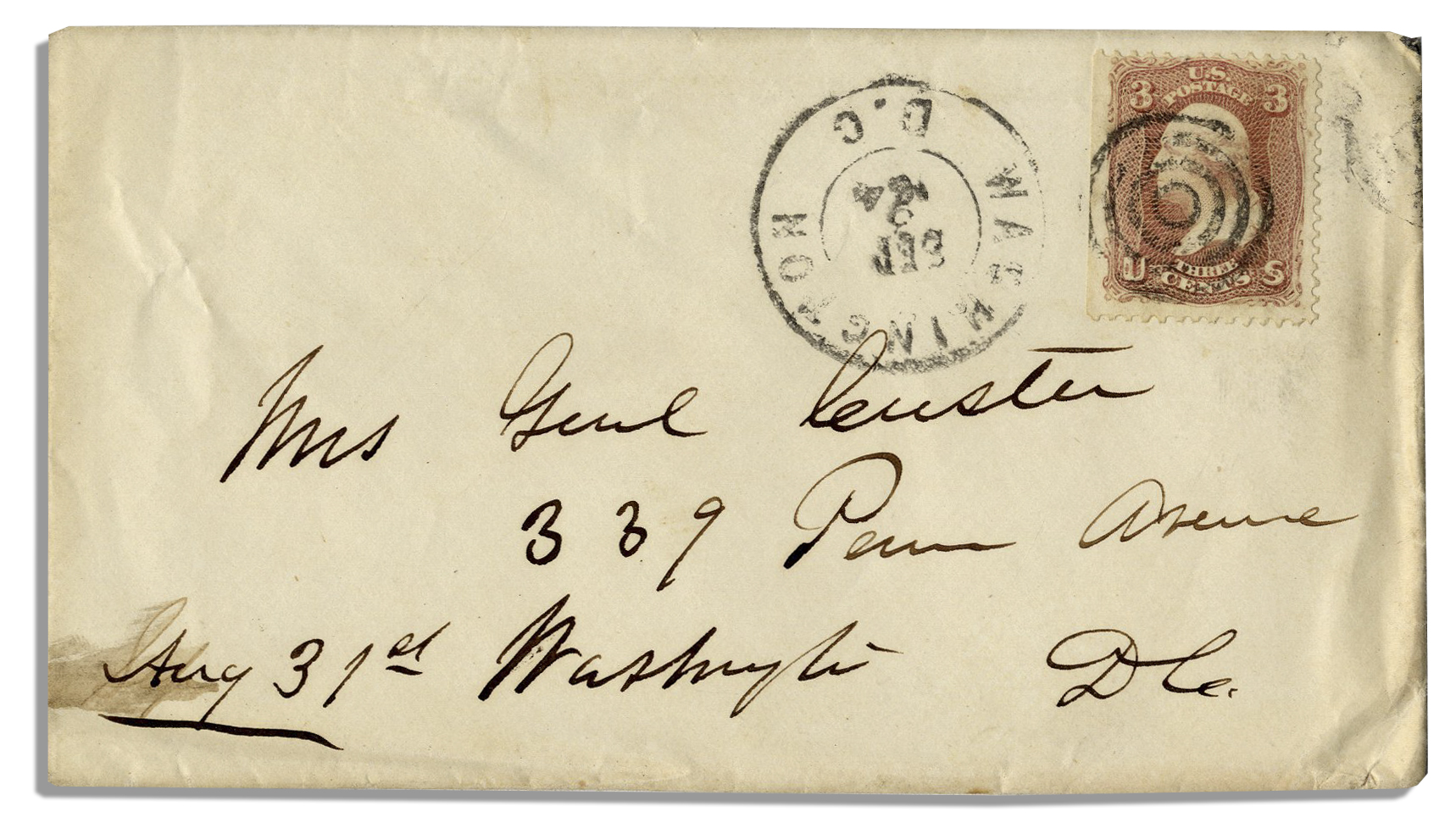 George Custer Autograph George Custer Envelope Signed