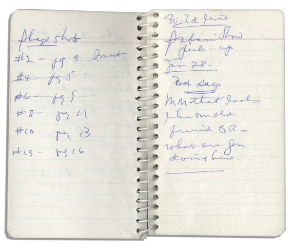 Captain Kangaroo's Notebook Filled With His Hand Notes -- Including Notes on His Visit With ''Ruth Gruber'', the Famed American Activist