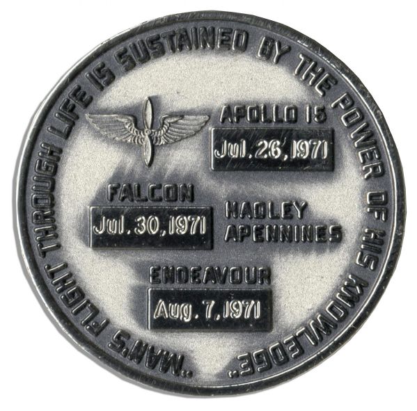Jack Swigert's Own Apollo 15 Unflown Robbins Medal, Serial Number 282