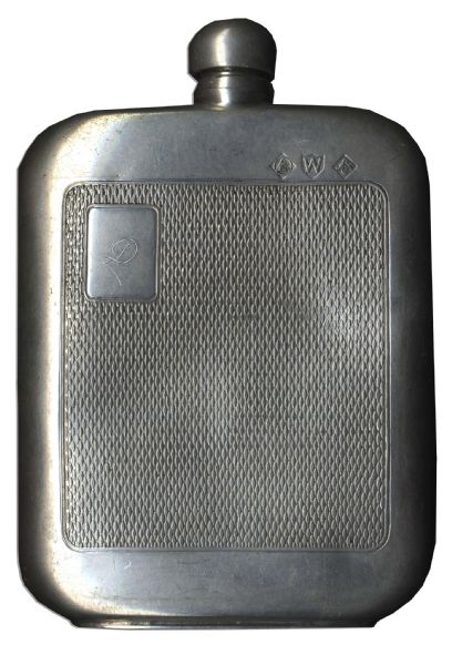 Marlene Dietrich Personally Owned Pewter Flask -- With Monogram ''D''