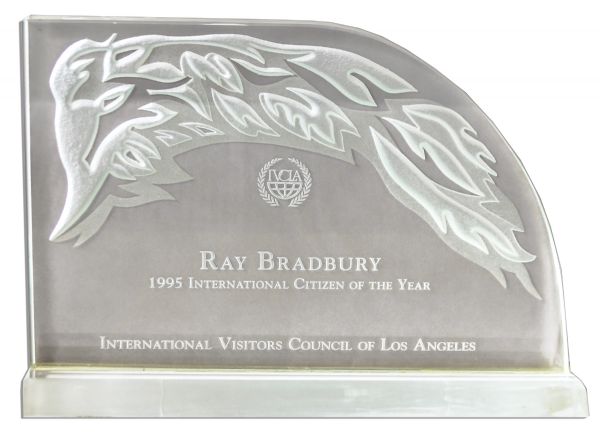 Ray Bradbury 1995 International Citizen of the Year Award -- Kept in Bradbury's Personal Collection