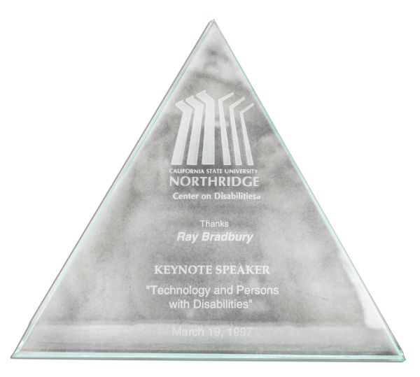 Ray Bradbury's Award From The Center on Disabilities at California State University - Northridge