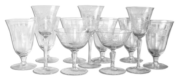 Greta Garbo's Own Set of Hand-Blown Glass Barware