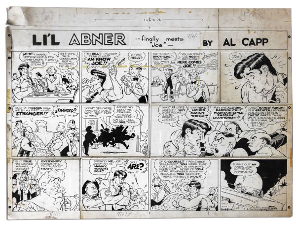 ''Li'l Abner'' Comic Strip by Al Capp -- Sunday Strip From 1955 -- Owned by Ray Bradubry