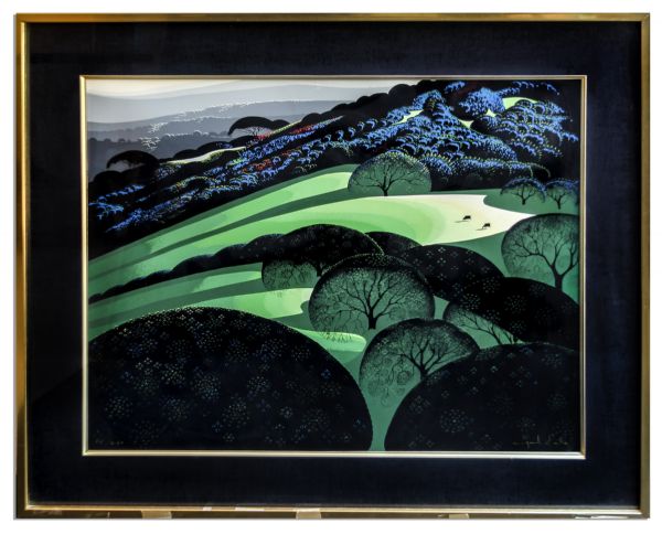 Ray Bradbury Personally Owned Art -- Limited Edition California Landscape Silkscreen by Eyvind Earle Titled ''Spring''
